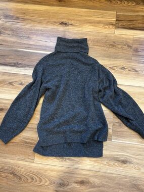 Oversized Gray Turtleneck Sweater